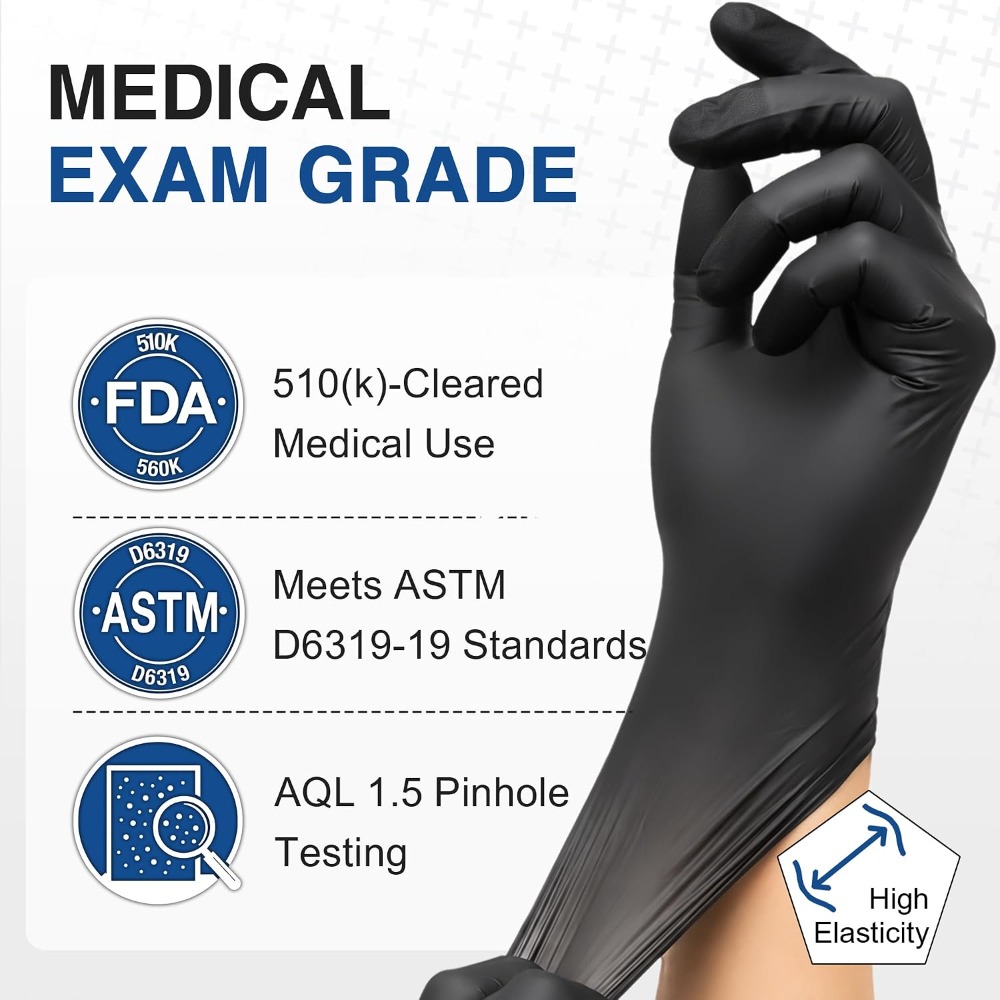 Exam Glove Nitrile - Sarung Tangan Nitril Hitam Sekali Pakai