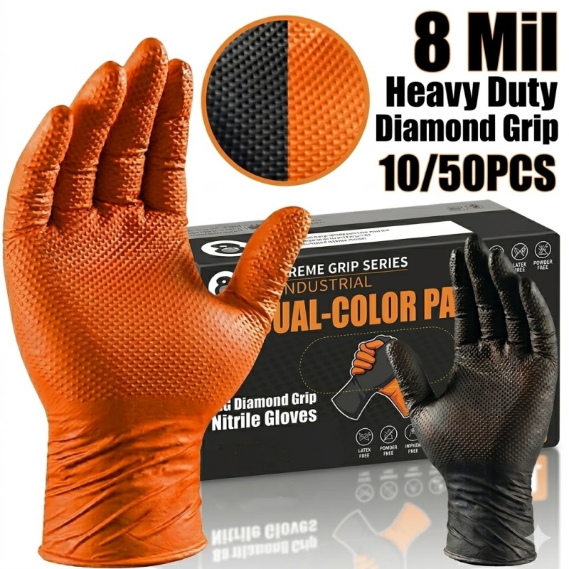 Nitrile Mechanic Glove - Sarung Tangan Nitril Oranye Heavy Duty