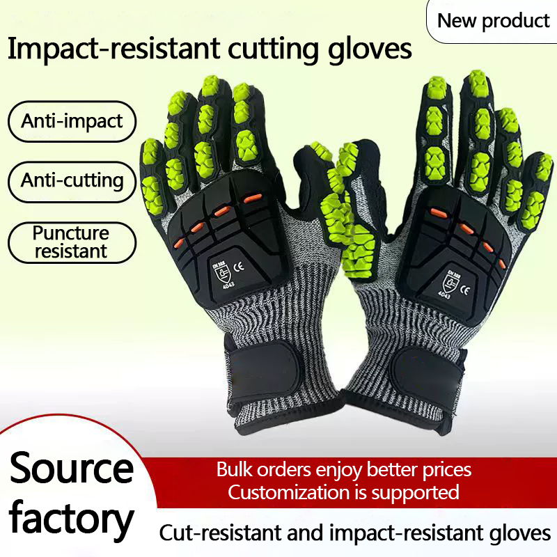 Cut Resistant Glove - Sarung tangan anti-potong HPPE, anti-benturan TPR,