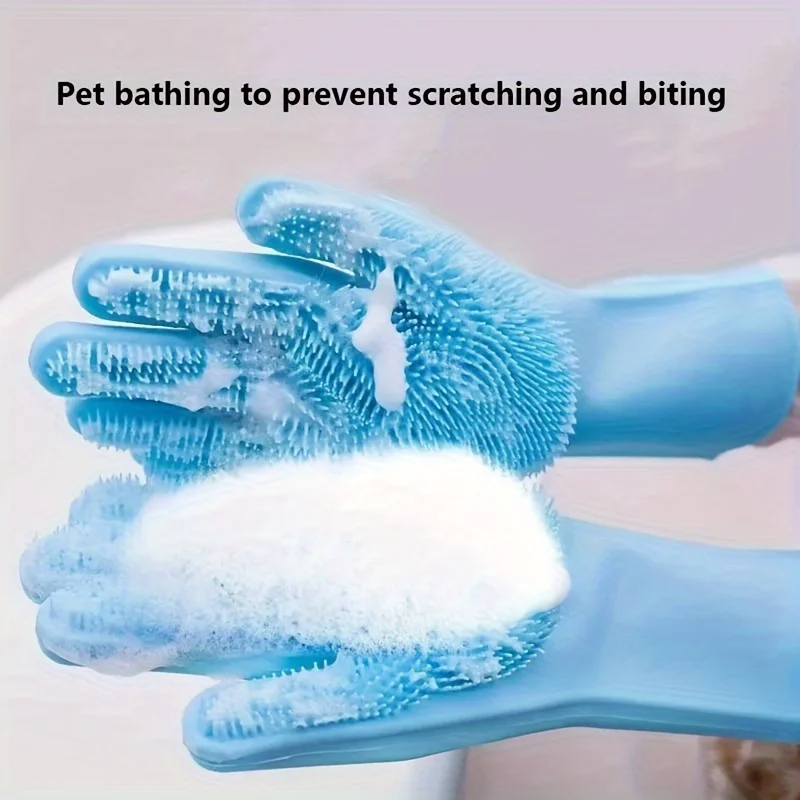 Rubber Glove Cleaning - Sarung Tangan Perawatan Hewan Peliharaan Silikon