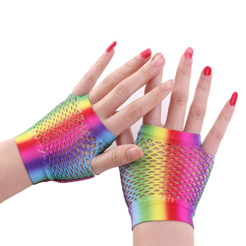 Fingerless Glove Knit - Sarung tangan jaring jala pendek warna