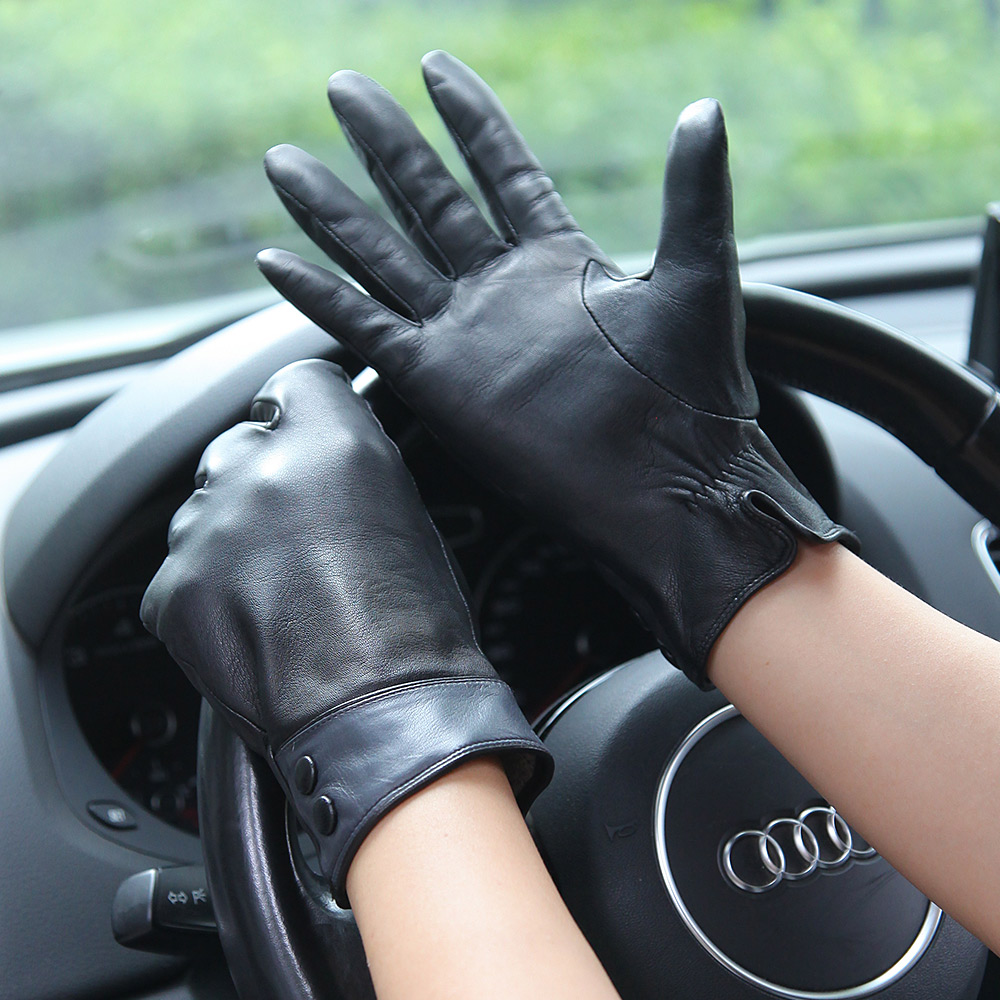 Sarung Tangan Kulit Asli Hitam - Wool Glove Lined ulasan dan harga