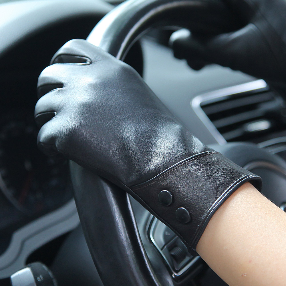 Sarung Tangan Kulit Asli Hitam - Wool Glove Lined ulasan dan harga