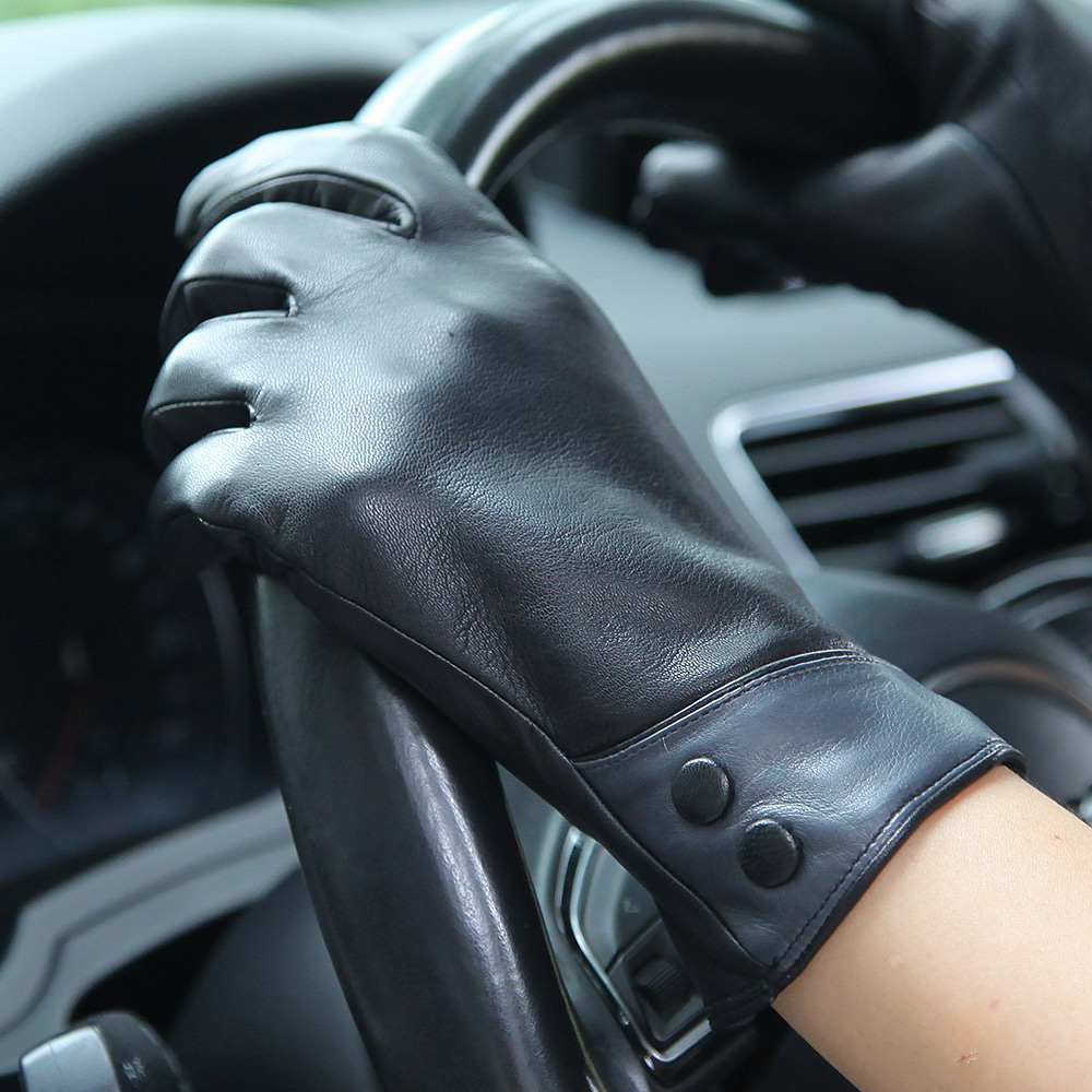 Sarung Tangan Kulit Asli Hitam - Wool Glove Lined ulasan dan harga
