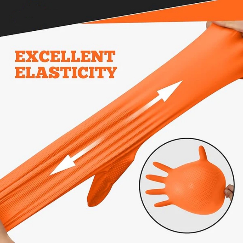 Sarung Tangan Nitril Oranye He - Nitrile Mechanic Glove ulasan dan harga