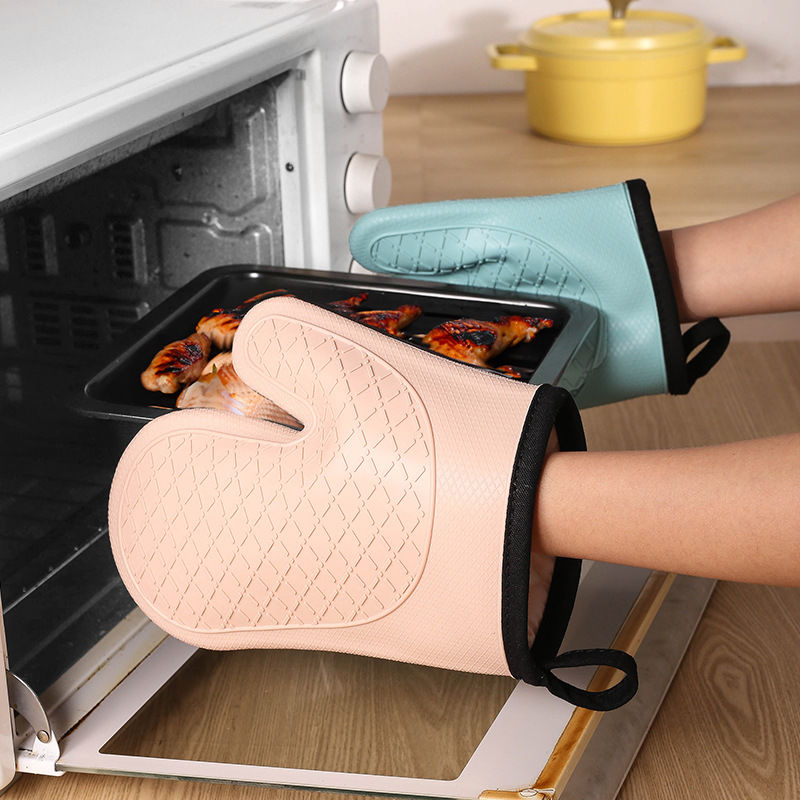 2 buah sarung tangan insulasi  - Oven Mitt Silicone ulasan dan harga