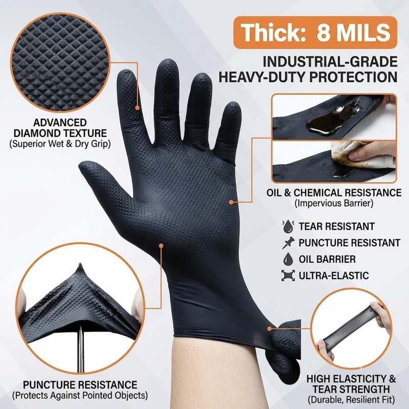 Sarung Tangan Nitril Industri  - Nitrile Mechanic Glove ulasan dan harga