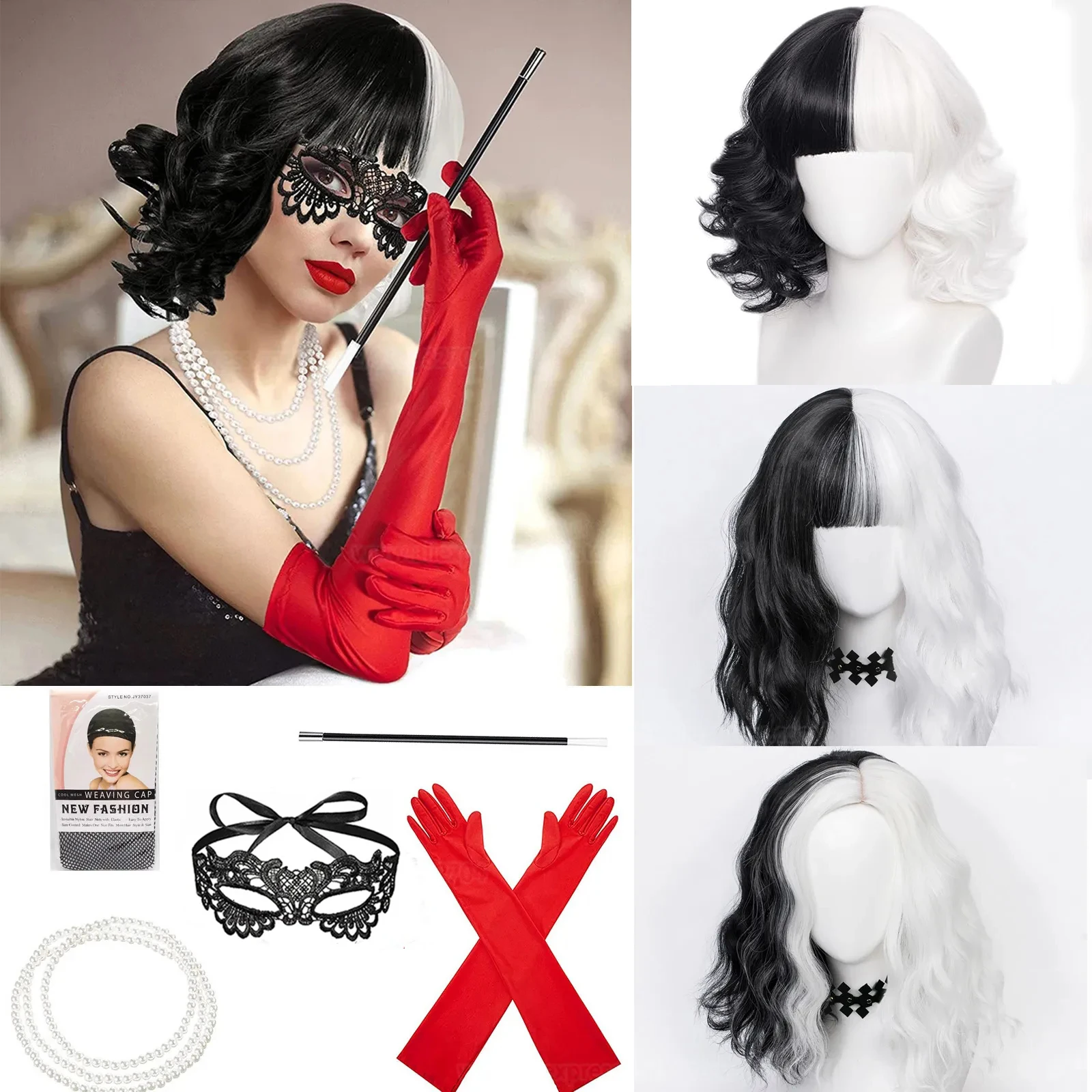 Wig Cosplay Anime Cruella de V - Heat Resistant Glove ulasan dan harga